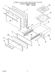 03 - Oven Door And Broiler parts for Roper Range FGP305EW3 from AppliancePartsPros.com