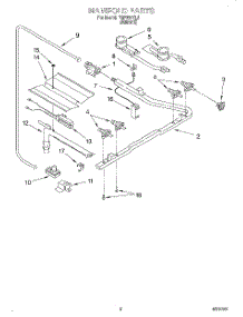 02 - Manifold parts for Roper Range FGP325YL3 from AppliancePartsPros.com