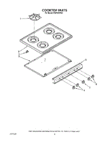 08 - Cooktop parts for Roper Range FGP325VW1 from AppliancePartsPros.com