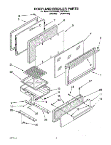 03 - Door And Broiler parts for Roper Range FGP325AL0 from AppliancePartsPros.com