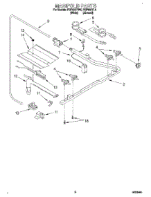 02 - Manifold parts for Roper Range FGP325YL2 from AppliancePartsPros.com