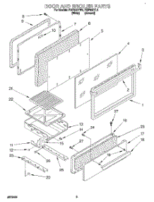 03 - Door And Broiler parts for Roper Range FGP325YW2 from AppliancePartsPros.com