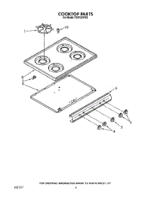 04 - Cooktop parts for Roper Range FGP325VW2 from AppliancePartsPros.com