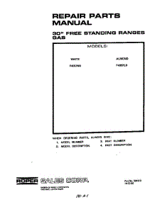 Front Cover parts for Roper Range F4057W0 from AppliancePartsPros.com
