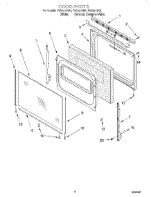 06 - Door, Lit / Optional parts for Roper Range FGS337GW0 from AppliancePartsPros.com