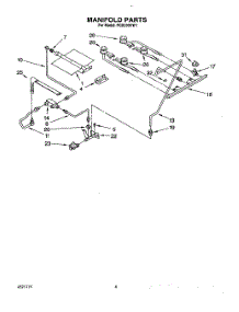 04 - Manifold parts for Roper Range FGS395VW1 from AppliancePartsPros.com