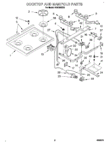 02 - Cooktop And Manifold parts for Roper Range SGC355XX3 from AppliancePartsPros.com