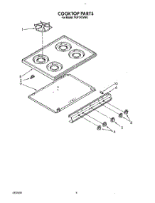 04 - Cooktop parts for Roper Range FGP345VW0 from AppliancePartsPros.com