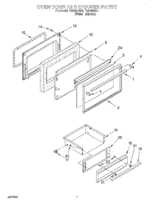 06 - Oven Door And Drawer parts for Roper Range FGS385BL5 from AppliancePartsPros.com