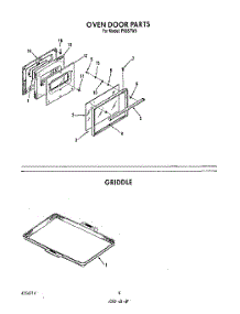 06 - Oven Door , Griddle parts for Roper Range F6857W0 from AppliancePartsPros.com