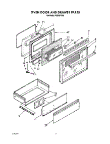 05 - Oven Door And Drawer parts for Roper Range FGS397XW0 from AppliancePartsPros.com