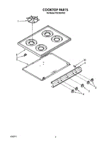 04 - Cooktop parts for Roper Range FGC355VW2 from AppliancePartsPros.com