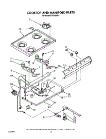 06 - Cooktop And Manifold, Lit / Optional parts for Roper Range FGP310VW4 from AppliancePartsPros.com