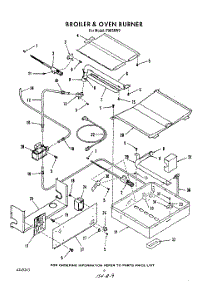 05 - Broiler And Oven Burner parts for Roper Range F8858W0 from AppliancePartsPros.com