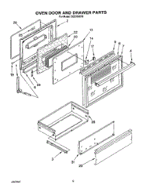 06 - Oven Door And Drawer parts for Roper Range SGS395XX0 from AppliancePartsPros.com