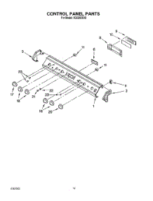 07 - Control Panel parts for Roper Range SGS395XX0 from AppliancePartsPros.com