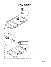 08 - Cooktop parts for Roper Range SGS395XX0 from AppliancePartsPros.com