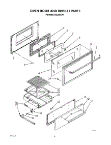 05 - Oven Door And Broiler parts for Roper Range SGC355XW1 from AppliancePartsPros.com
