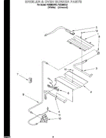 03 - Broiler & Oven Burner parts for Roper Range FGS385BL0 from AppliancePartsPros.com