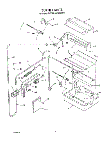 04 - Burner parts for Roper Oven B8758X1 from AppliancePartsPros.com