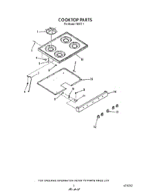 03 - Cook Top parts for Roper Range F8557W1 from AppliancePartsPros.com