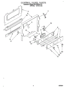 04 - Control Panel parts for Roper Range FGS387YL3 from AppliancePartsPros.com