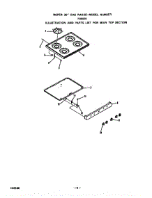 Main Top parts for Roper Range F4007W0 from AppliancePartsPros.com