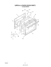 05 - Upper And Lower Door parts for Roper Oven B4607B1 from AppliancePartsPros.com