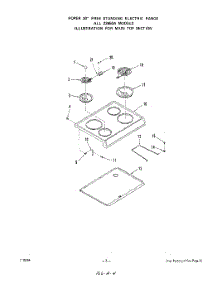 03 - Main Top parts for Roper Range 2265W0A from AppliancePartsPros.com