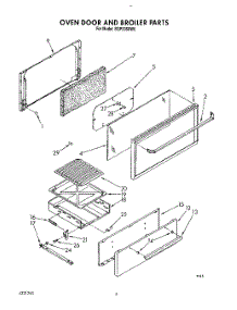 05 - Oven Door And Broiler parts for Roper Range SGP335XW0 from AppliancePartsPros.com
