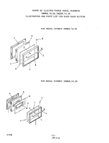 05 - Oven Door parts for Roper Range 2406W1A from AppliancePartsPros.com