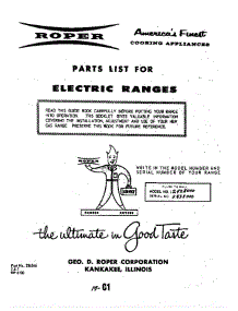 Cover Page parts for Roper Range 2428000 from AppliancePartsPros.com