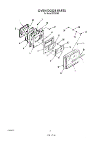 06 - Oven Door parts for Roper Oven B9308W3 from AppliancePartsPros.com
