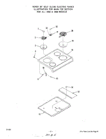 03 - Main Top parts for Roper Range 2354W2A from AppliancePartsPros.com