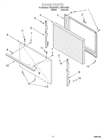 05 - Door, Lit / Optional parts for Roper Range FEP310GW1 from AppliancePartsPros.com