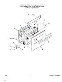 06 - Oven Door parts for Roper Range 1633W1A from AppliancePartsPros.com