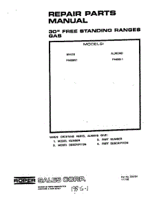 Front Cover parts for Roper Range F4458W1 from AppliancePartsPros.com