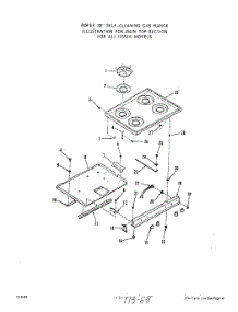 03 - Main Top parts for Roper Range 1355W3A from AppliancePartsPros.com