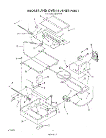 06 - Broiler And Oven Burner parts for Roper Range S8757W4 from AppliancePartsPros.com