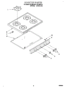 04 - Cooktop parts for Roper Range FGC355VW3 from AppliancePartsPros.com