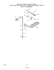 05 - Upper Oven Burner parts for Roper Range 1835W0A from AppliancePartsPros.com