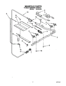 02 - Manifold parts for Roper Range FGP320AW0 from AppliancePartsPros.com