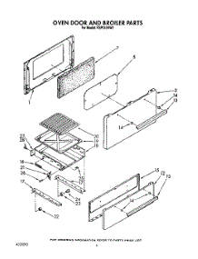 05 - Oven Door And Broiler parts for Roper Range FGP315VW2 from AppliancePartsPros.com
