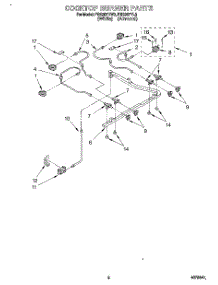 02 - Cooktop Burner parts for Roper Range FGS387YW3 from AppliancePartsPros.com