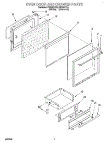 07 - Oven Door And Drawer parts for Roper Range FGS387YW3 from AppliancePartsPros.com