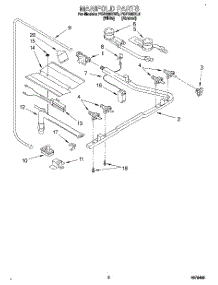 02 - Manifold parts for Roper Range FGP335BW2 from AppliancePartsPros.com