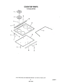 03 - Cook Top parts for Roper Range D6757X0 from AppliancePartsPros.com