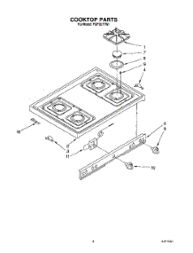 03 - Cooktop parts for Roper Range FGP357YW1 from AppliancePartsPros.com