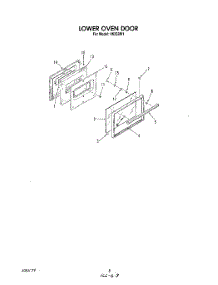06 - Lower Oven Door parts for Roper Range H6358W1 from AppliancePartsPros.com