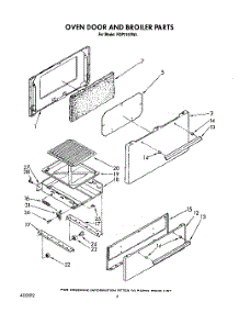05 - Oven Door And Broiler parts for Roper Range FGP315VW4 from AppliancePartsPros.com